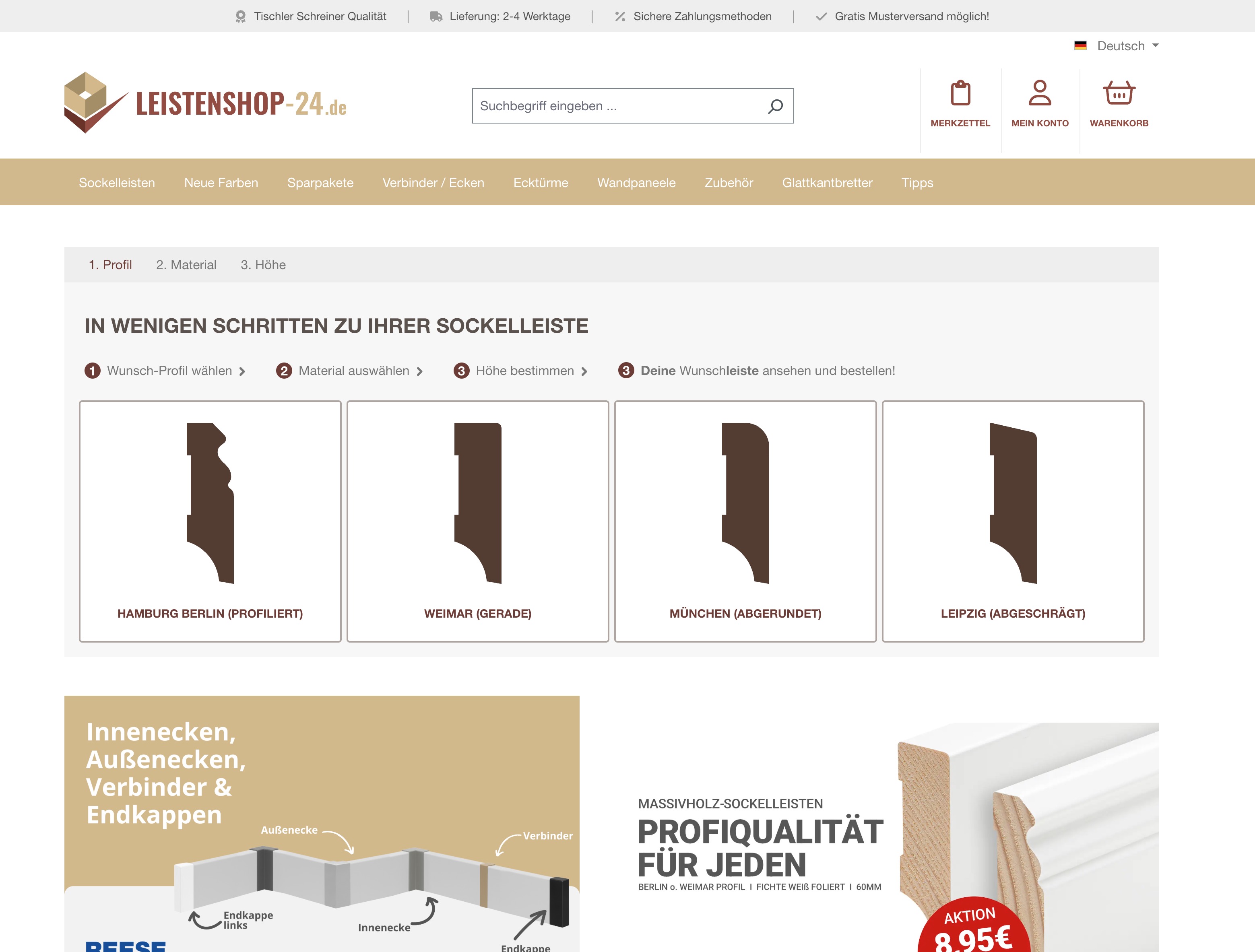 Leistenshop 24 Projektansicht